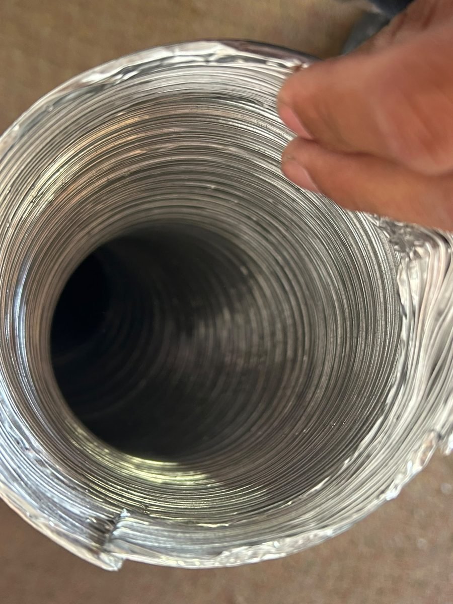 New aluminum dryer vent duct ready to install